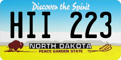 ND license plate HII223