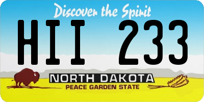 ND license plate HII233