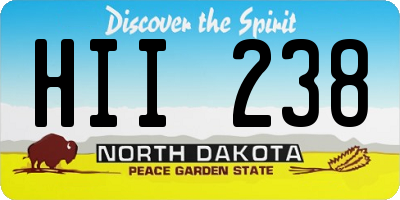 ND license plate HII238