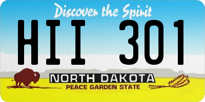 ND license plate HII301