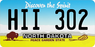 ND license plate HII302