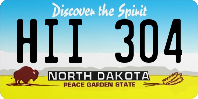 ND license plate HII304