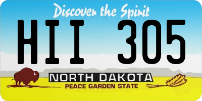 ND license plate HII305