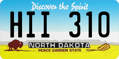 ND license plate HII310