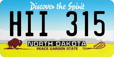 ND license plate HII315