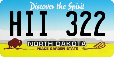 ND license plate HII322