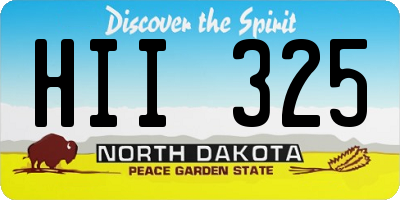 ND license plate HII325
