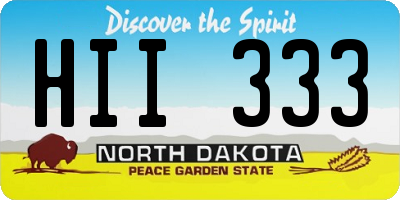 ND license plate HII333