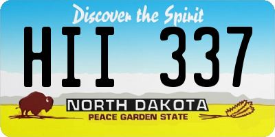 ND license plate HII337