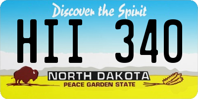 ND license plate HII340