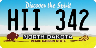 ND license plate HII342
