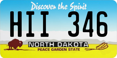 ND license plate HII346