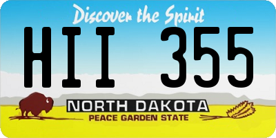 ND license plate HII355