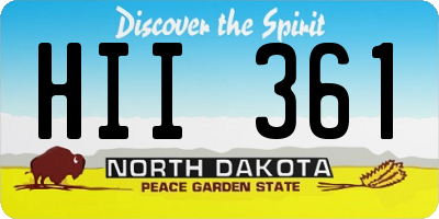 ND license plate HII361