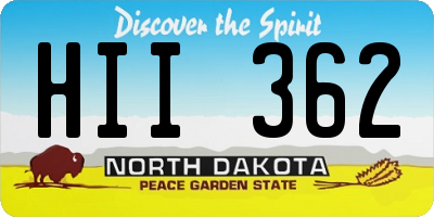 ND license plate HII362