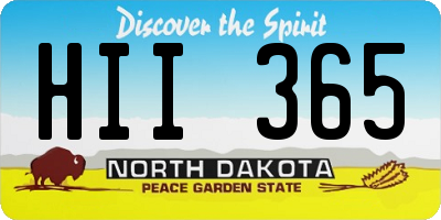 ND license plate HII365