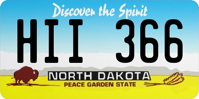 ND license plate HII366