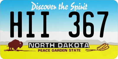 ND license plate HII367