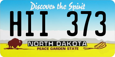 ND license plate HII373