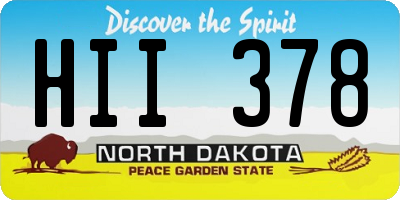 ND license plate HII378