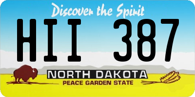 ND license plate HII387