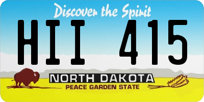 ND license plate HII415