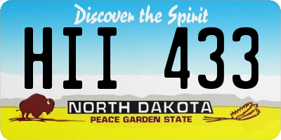 ND license plate HII433