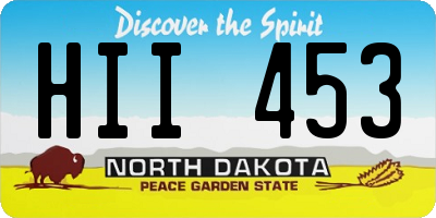 ND license plate HII453