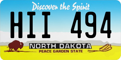 ND license plate HII494