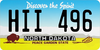 ND license plate HII496