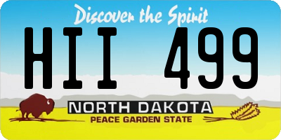 ND license plate HII499