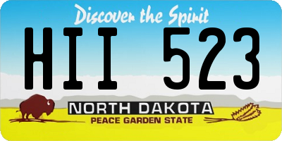 ND license plate HII523