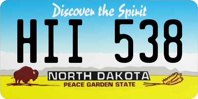 ND license plate HII538