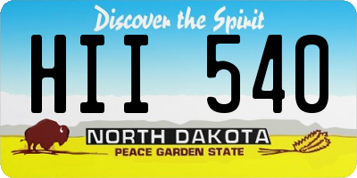 ND license plate HII540