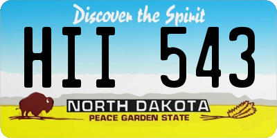 ND license plate HII543