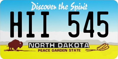ND license plate HII545