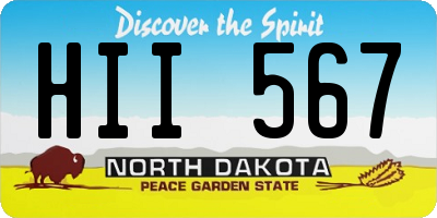 ND license plate HII567