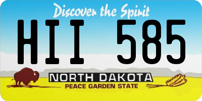 ND license plate HII585