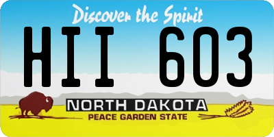 ND license plate HII603