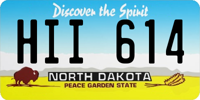 ND license plate HII614