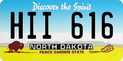 ND license plate HII616