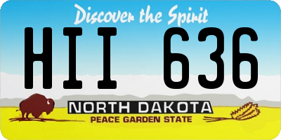 ND license plate HII636