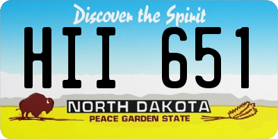 ND license plate HII651
