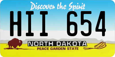 ND license plate HII654