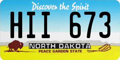 ND license plate HII673