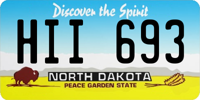 ND license plate HII693