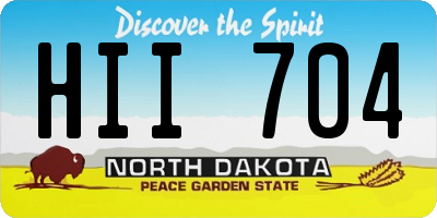 ND license plate HII704