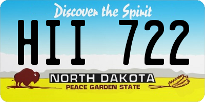 ND license plate HII722