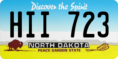 ND license plate HII723