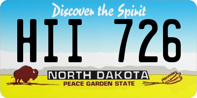 ND license plate HII726